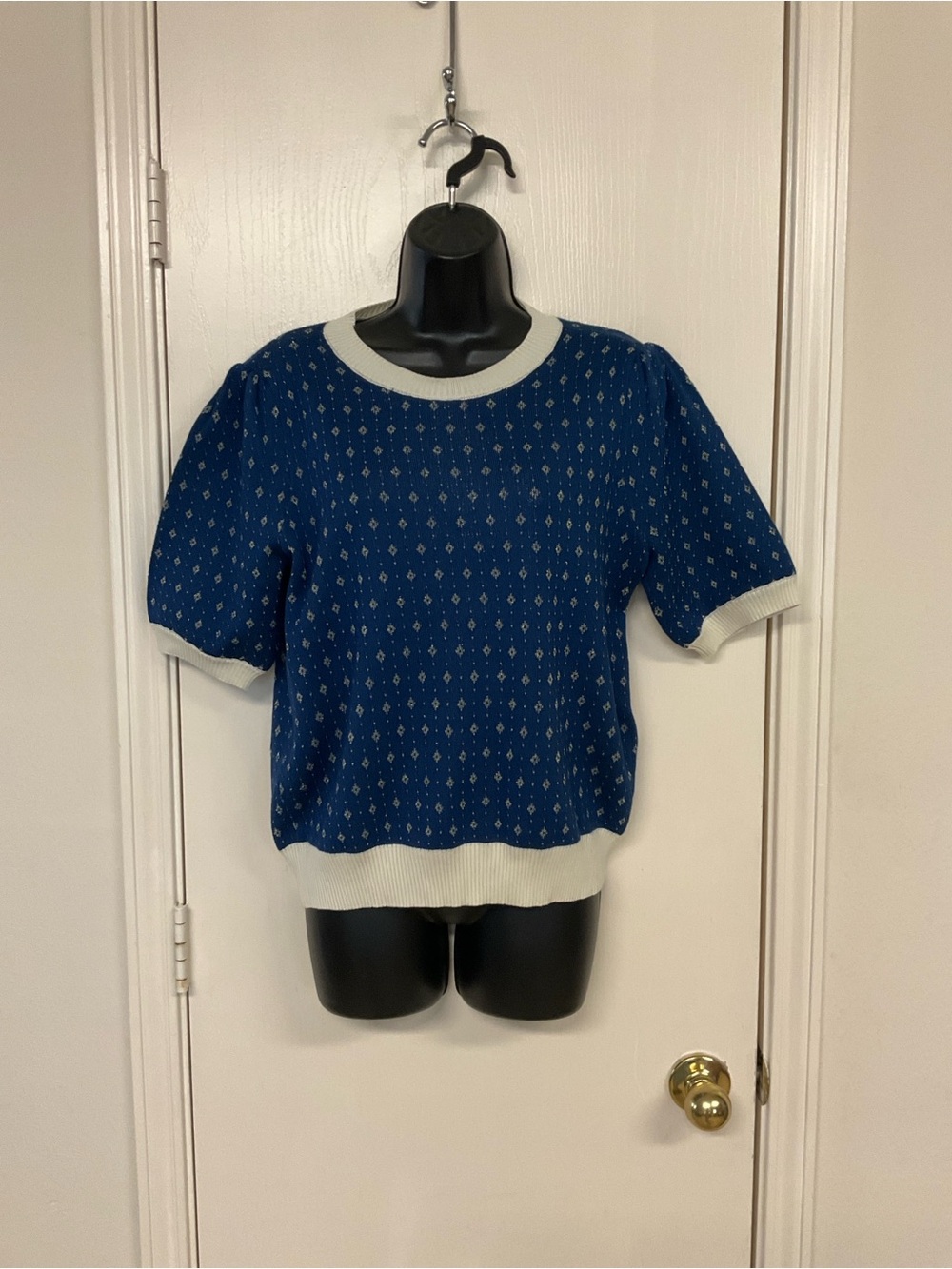 Knit Mix Short-Sleeve Sweater